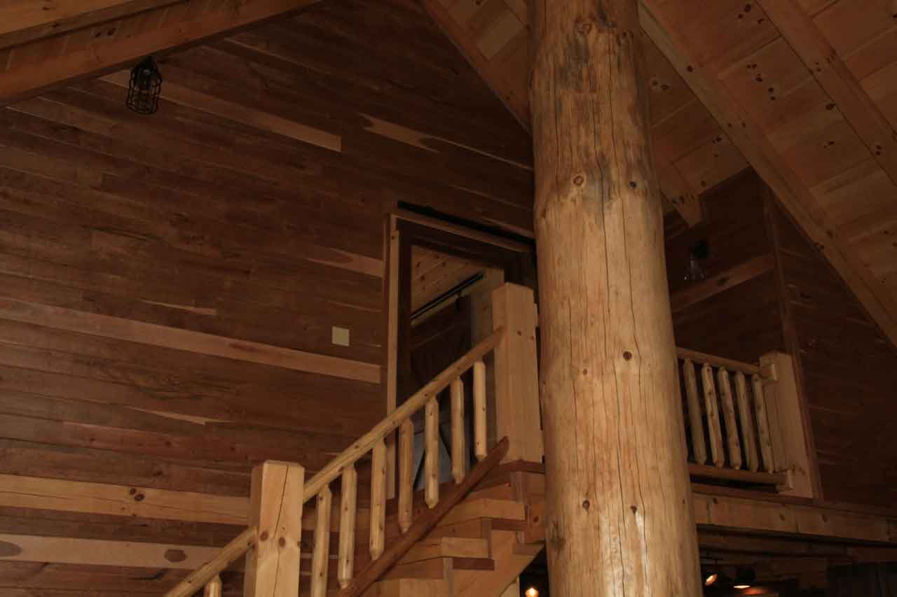 log stairs