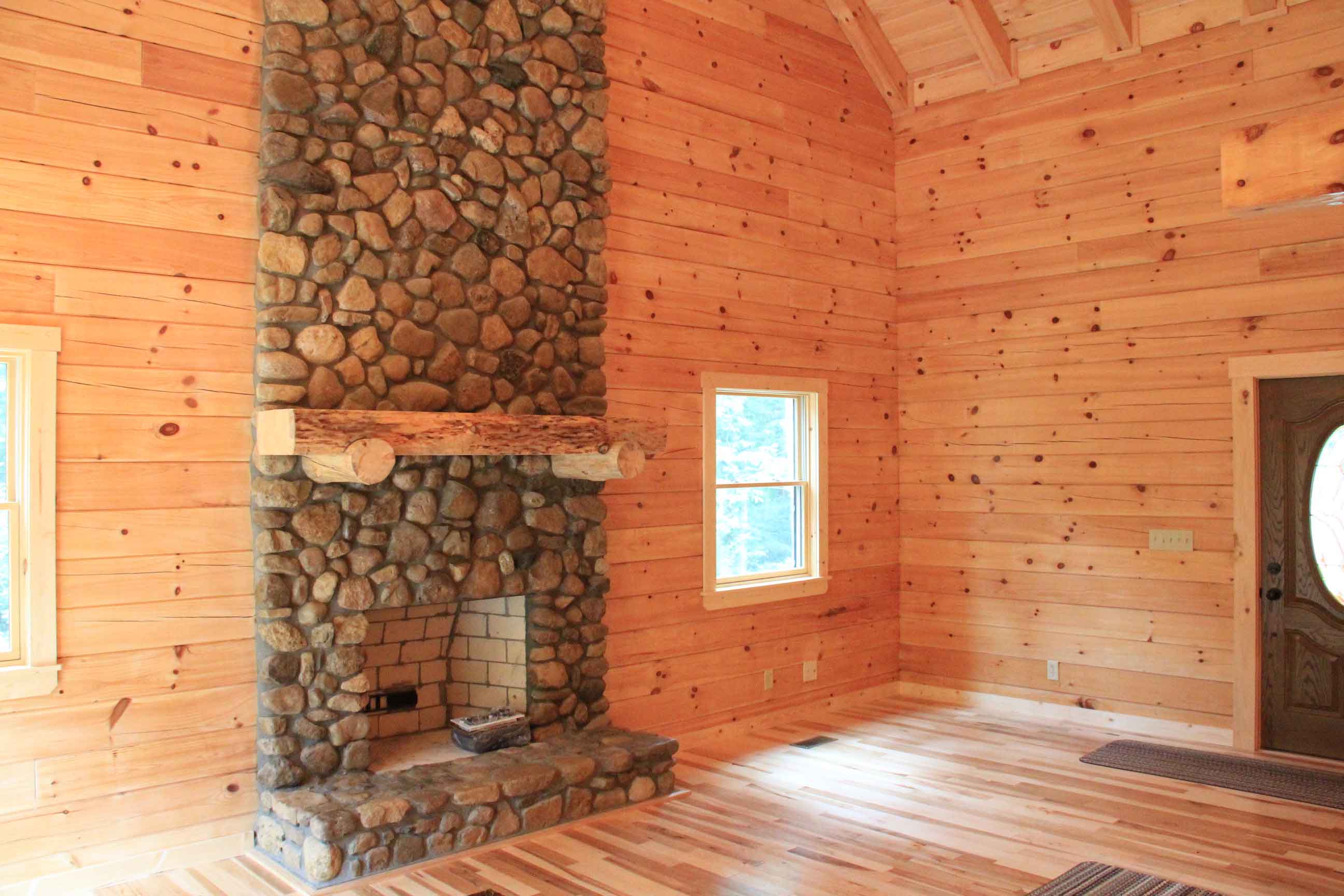 fireplace in cabin