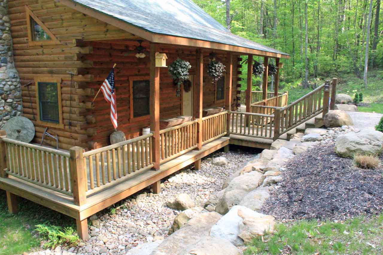 Modern amenities in a rustic cabin setting
