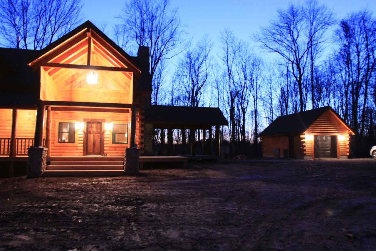 twilight image of cabin